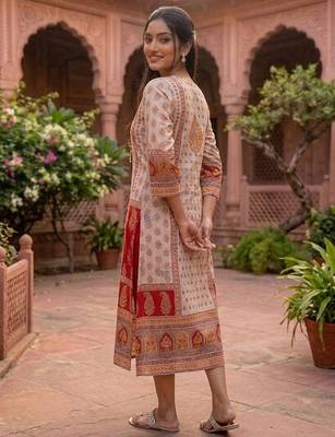 Women Ethnic Motifs Printed Regular Gotta Patti Chanderi Silk Kurta with Trousers 7