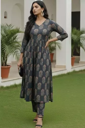 Women Ethnic Motifs Printed Regular Kurta with Trousers & With Dupatta