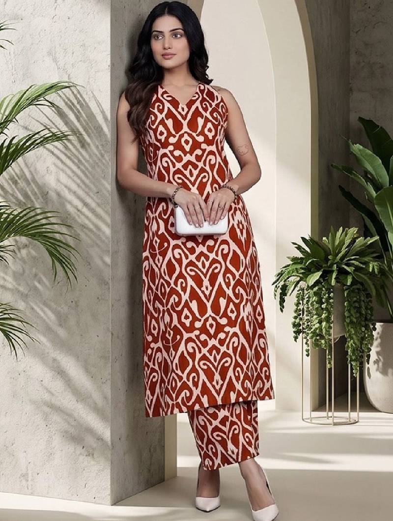 Women Ethnic Motifs Printed Regular Pure Cotton Kurta with Trousers