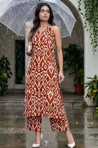 Women Ethnic Motifs Printed Regular Pure Cotton Kurta with Trousers