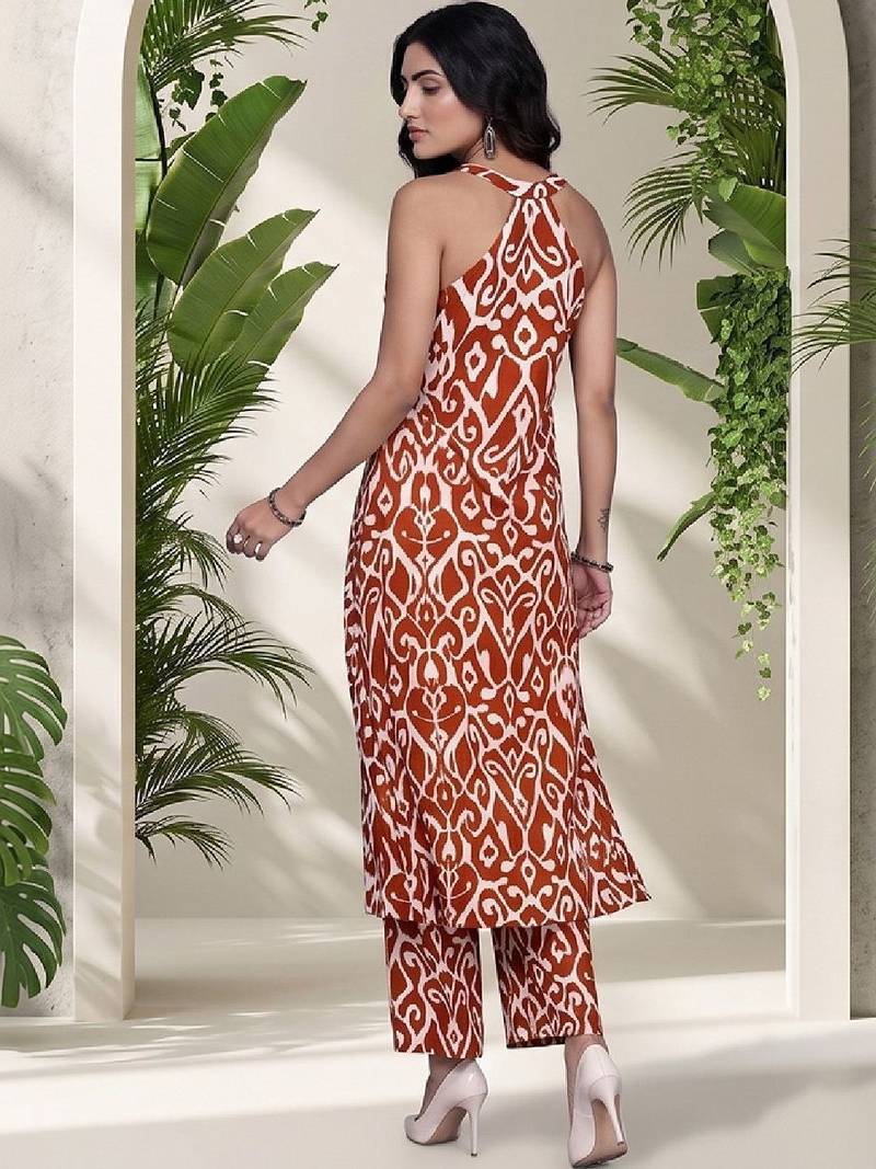 Women Ethnic Motifs Printed Regular Pure Cotton Kurta with Trousers