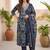 Women Floral Printed Regular Thread Work Kurta with Trousers & With Dupatta