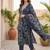 Women Floral Printed Regular Thread Work Kurta with Trousers & With Dupatta
