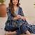 Women Floral Printed Regular Thread Work Kurta with Trousers & With Dupatta