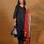 V-Neck Straight Kurta With Trousers And Dupatta