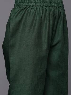 Thread Work V-Neck Flared Sleeves Straight Kurta With Trouser 3