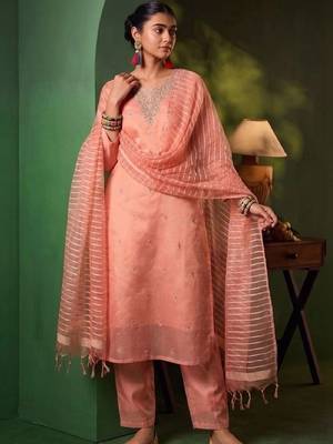 Women Ethnic Motifs Embroidered Regular Thread Work Kurta with Trousers & With Dupatta 1