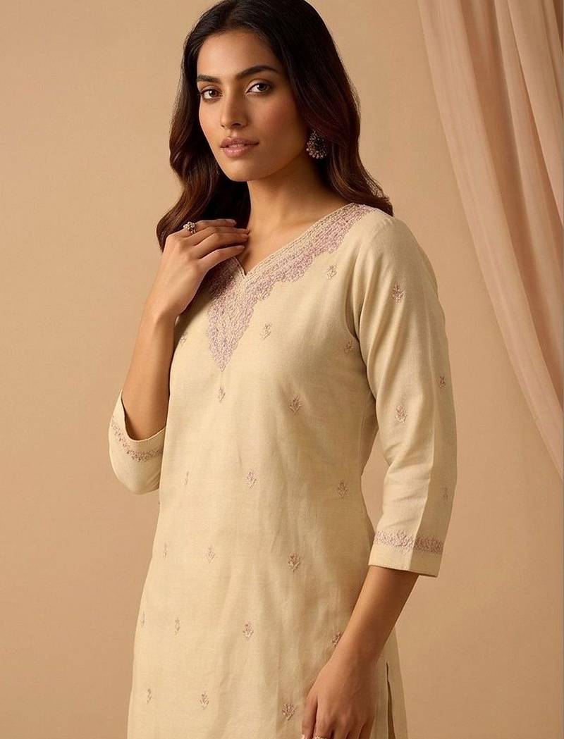 Women Ethnic Motifs Embroidered Regular Thread Work Kurta with Trousers & With Dupatta