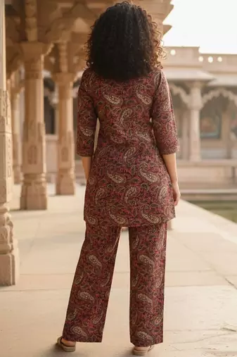 Women Paisley Printed Regular Kurta with Trousers