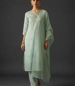 Women Ethnic Motifs Embroidered Regular Thread Work Kurta with Trousers & With Dupatta