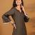 Kantha Work Notch Neck A-Line Kurta With Trousers