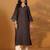 Kantha Work Notch Neck A-Line Kurta With Trousers