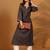 Kantha Work Notch Neck A-Line Kurta With Trousers