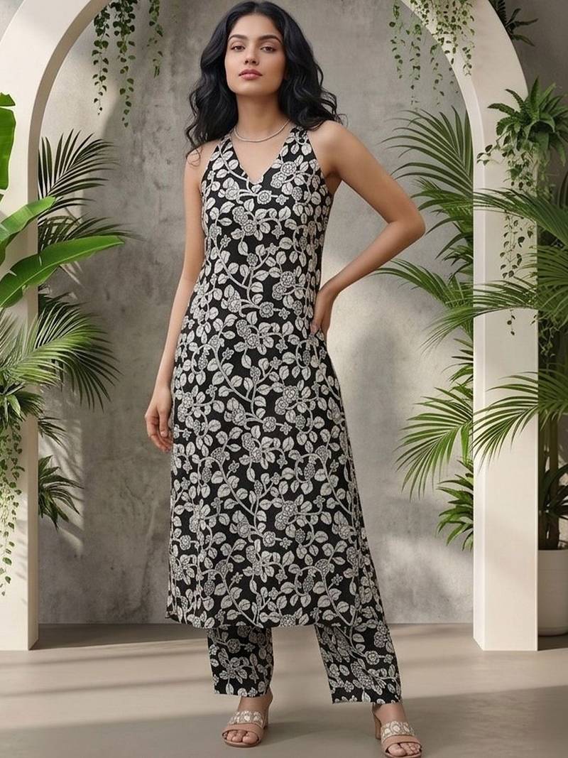Women Floral Printed Regular Kurta with Trousers