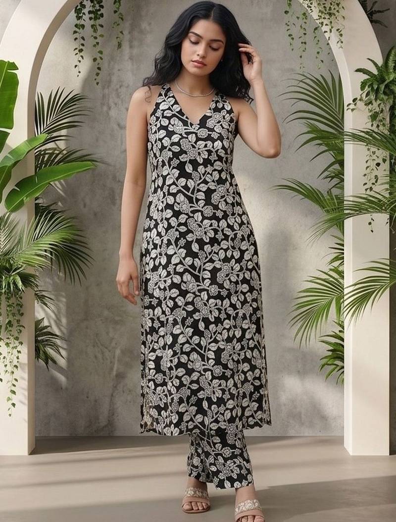 Women Floral Printed Regular Kurta with Trousers