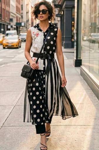 Women Printed Regular Kurta with Trousers