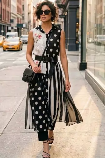Women Printed Regular Kurta with Trousers