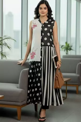 Women Printed Regular Kurta with Trousers