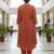 Women Empire Silk Crepe Kurta with Trousers