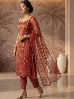 Women Ethnic Motifs Printed Regular Kurta with Trousers & With Dupatta 2