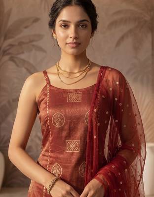 Women Ethnic Motifs Printed Regular Kurta with Trousers & With Dupatta 3