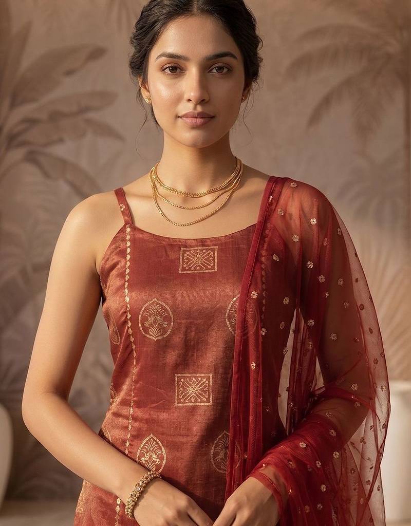Women Ethnic Motifs Printed Regular Kurta with Trousers & With Dupatta