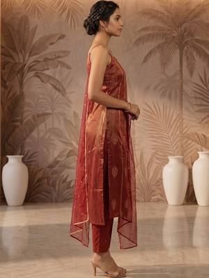 Women Ethnic Motifs Printed Regular Kurta with Trousers & With Dupatta 5