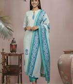 Women Ethnic Motifs Printed Regular Kurta with Trousers & With Dupatta