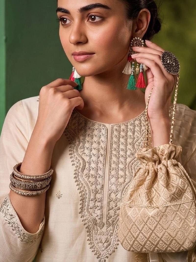 Women Ethnic Motifs Embroidered Regular Thread Work Kurta with Trousers & With Dupatta