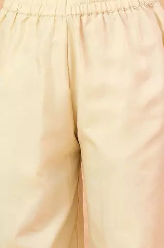 Embroidered V-Neck Thread Work Kurta with Trousers & With Dupatta
