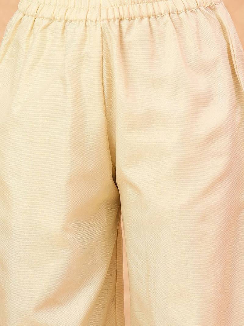 Embroidered V-Neck Thread Work Kurta with Trousers & With Dupatta