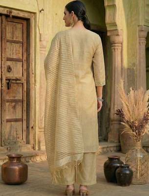 Women Yoke Design Regular Kurta with Trousers & With Dupatta 6