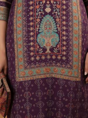 Women Ethnic Motifs Printed Regular Chanderi Silk Kurta with Trousers & With Dupatta 7