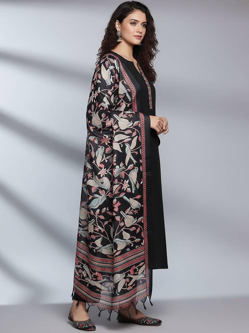 Women Ethnic Motifs Embroidered Regular Thread Work Kurta with Trousers & With Dupatta