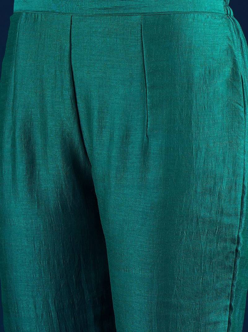 Women Embroidered Regular Beads and Stones Kurta with Trousers & Dupatta