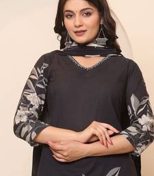 Women Floral Printed Regular Thread Work Pure Cotton Kurta with Trousers & With Dupatta