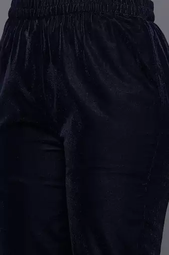 Zari & Sequin Embroidered Winter Velvet Kurta with Trousers & Dupatta