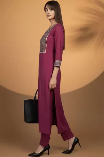 Women Ethnic Motifs Embroidered Regular Thread Work Kurta with Trousers & With Dupatta