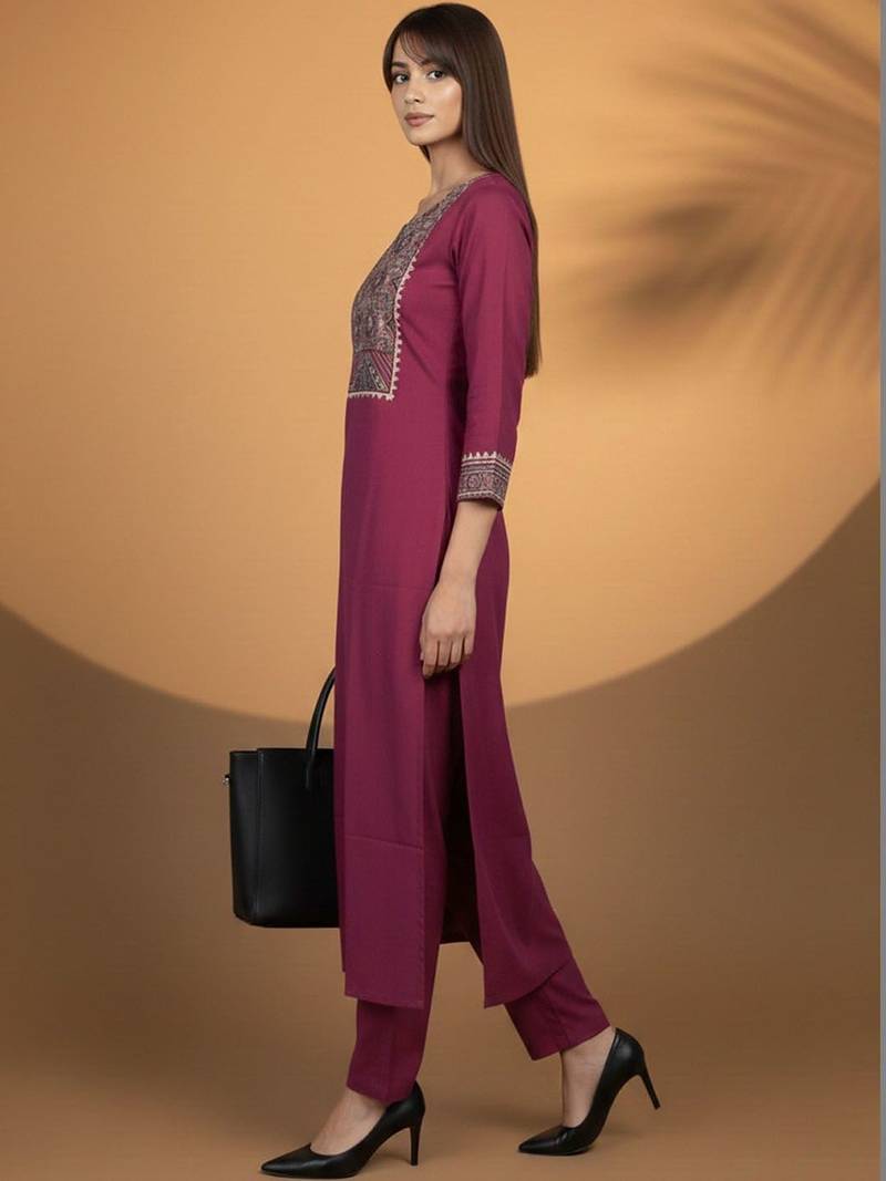 Women Ethnic Motifs Embroidered Regular Thread Work Kurta with Trousers & With Dupatta