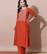 Women Ethnic Motifs Embroidered Regular Thread Work Kurta with Palazzos