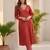 Women Ethnic Motifs Printed Regular Thread Work Kurta with Trousers & With Dupatta