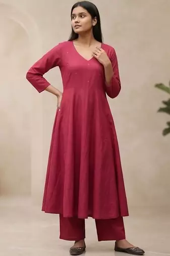 Women Ethnic Motifs Regular Thread Work Kurta with Trousers & With Dupatta