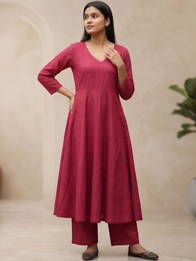 Women Ethnic Motifs Regular Thread Work Kurta with Trousers & With Dupatta