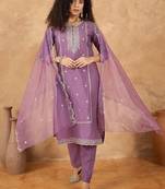 Women Ethnic Motifs Embroidered Kurta with Pyjama & Dupatta