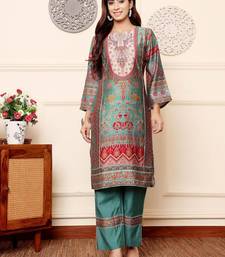 Women Ethnic Motifs Printed Regular Gotta Patti Chanderi Silk Kurta with Trousers
