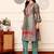 Women Ethnic Motifs Printed Regular Gotta Patti Chanderi Silk Kurta with Trousers