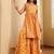 Floral Printed Square Neck Sleeveless Gotta Patti Kurta With Sharara & Dupatta