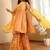 Floral Printed Square Neck Sleeveless Gotta Patti Kurta With Sharara & Dupatta
