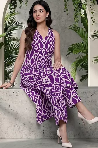 Women Ethnic Motifs Printed Regular Pure Cotton Kurta with Palazzos