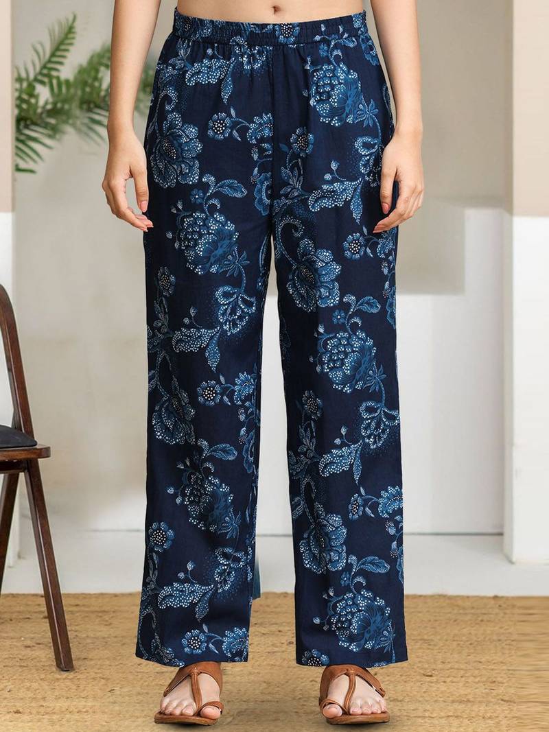 Floral Printed Pure Cotton A-Line Kurta With Trouser